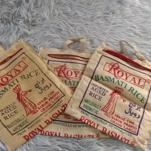 Burlap rice bag purse